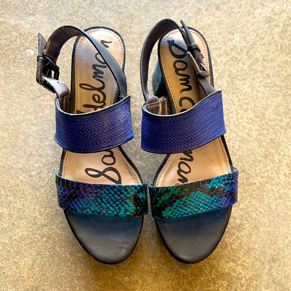 Sam Edelman blue platform sandals size 7